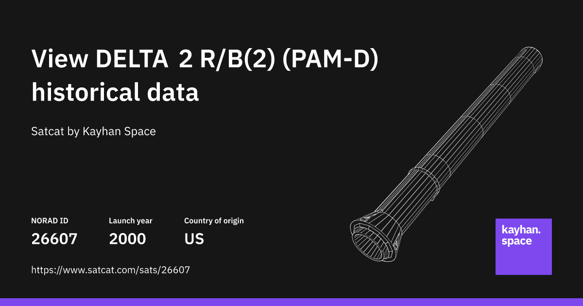Analyze DELTA 2 R/B(2) (PAM-D) (NORAD ID: 26607) with Satcat