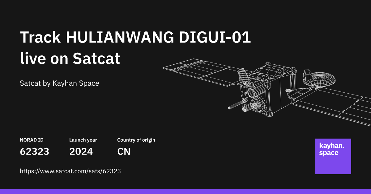 Track HULIANWANG DIGUI-01 (NORAD ID: 62323) live with Satcat