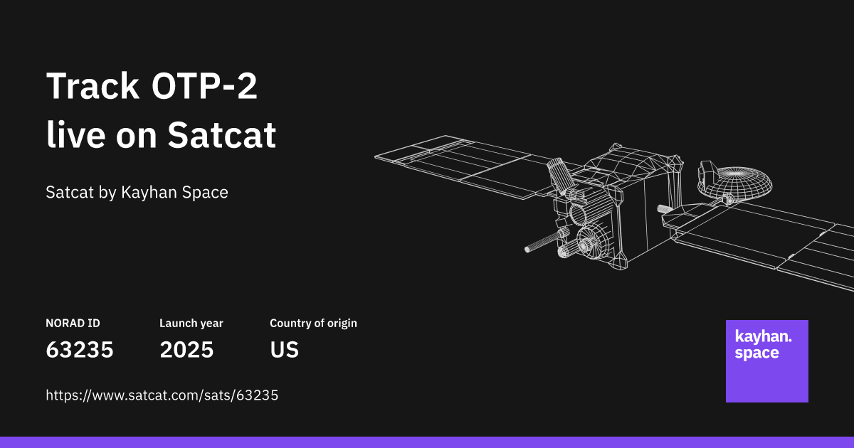 Track OTP-2 (NORAD ID: 63235) live with Satcat