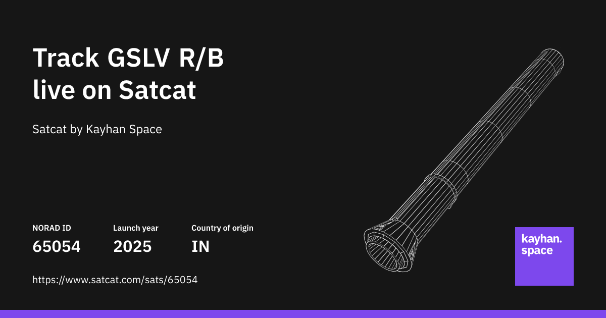 Setting Icon Api Track GSLV R/B (NORAD ID: 65054) live with Satcat