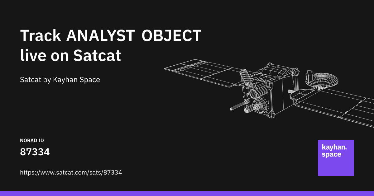 Track ANALYST OBJECT (NORAD ID: 87334) live with Satcat