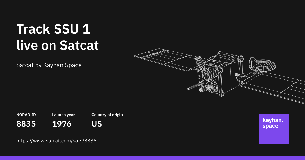 Track SSU 1 (NORAD ID: 8835) live with Satcat